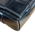 Bottega Veneta Black Leather Maxi Intrecciato Cassette Flap Bag