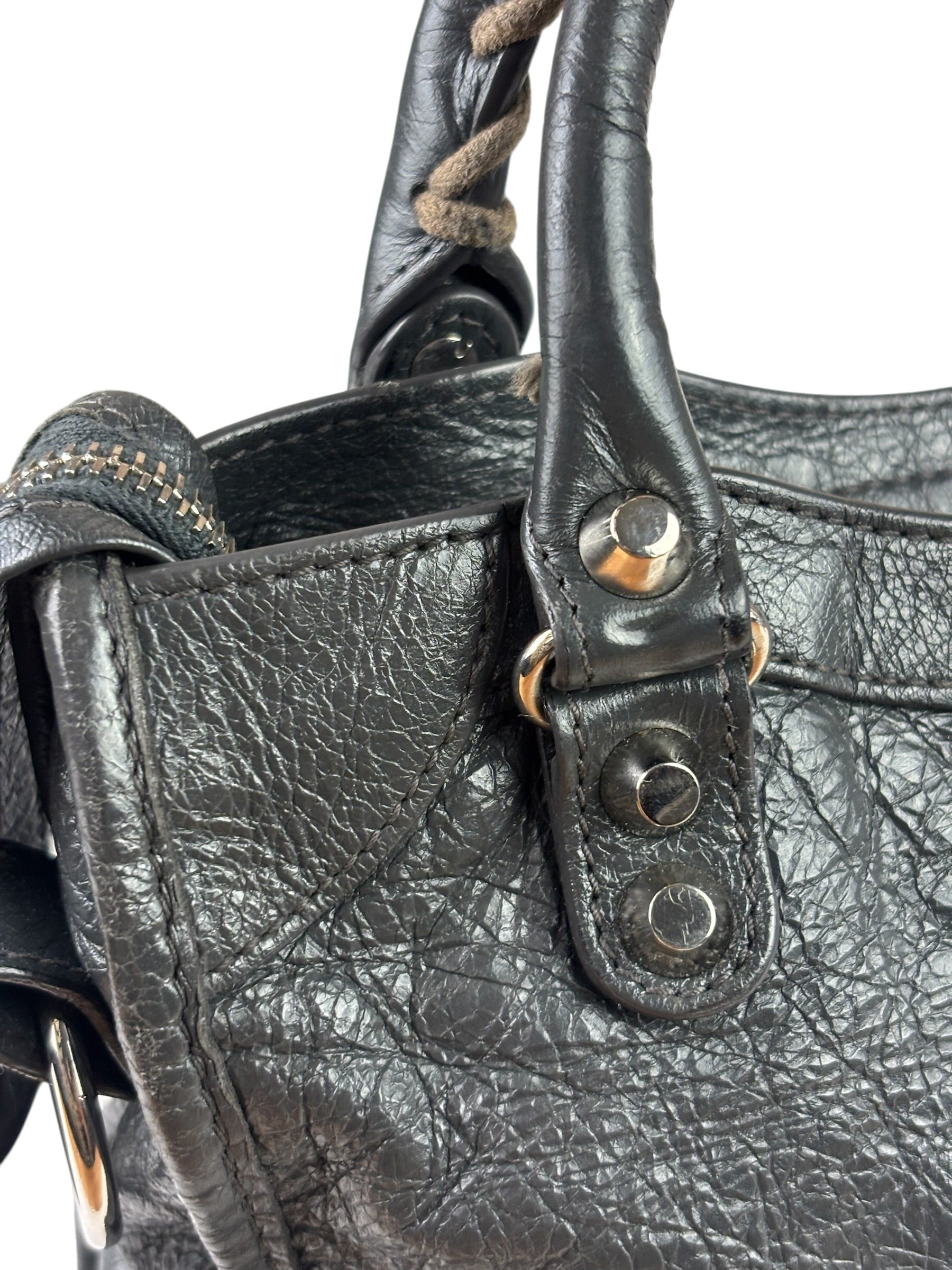Balenciaga Grey Calfskin Mini Le City Bag