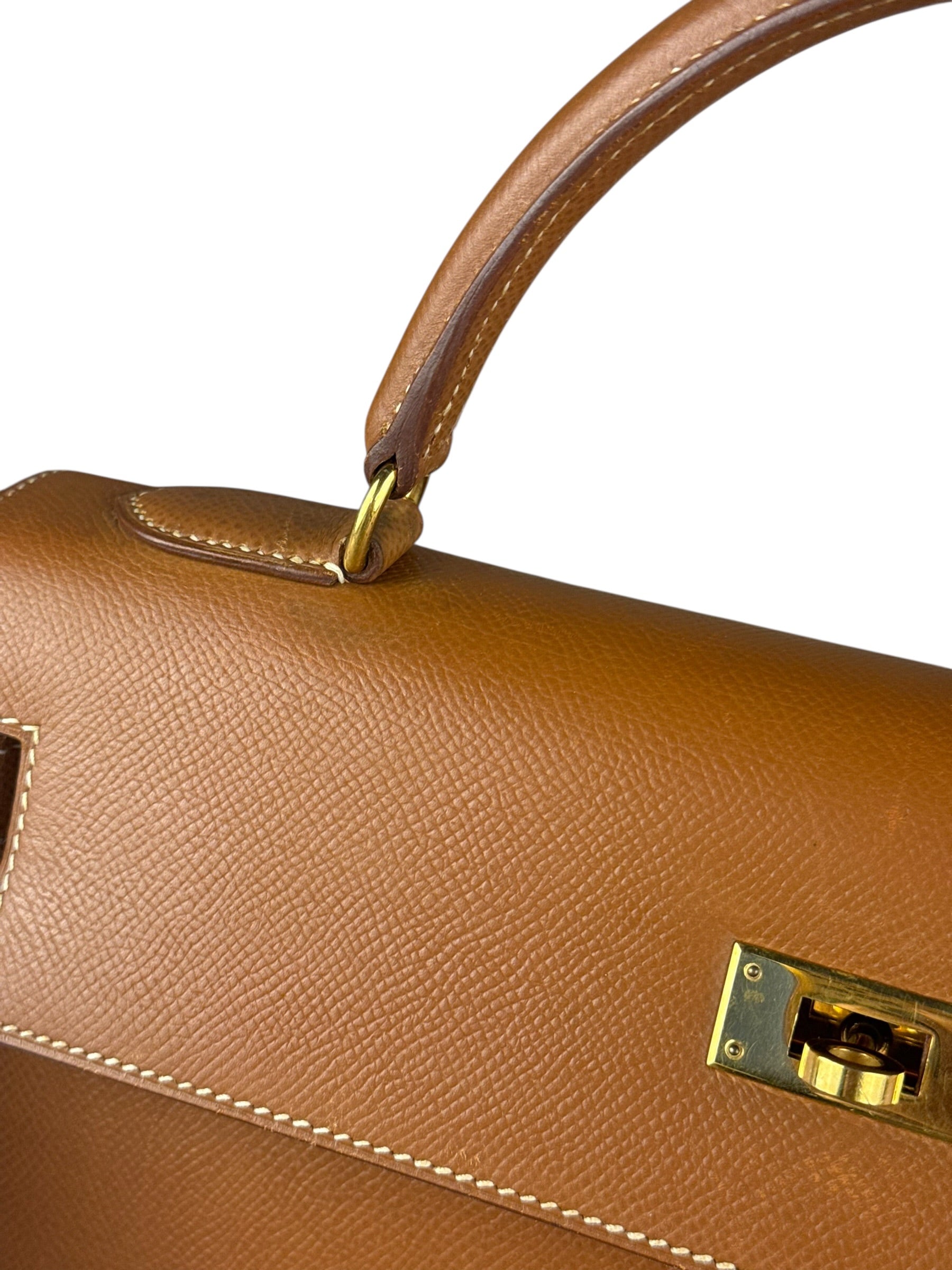 Hermes Kelly 32 Sellier Epsom Gold Handbag 1995