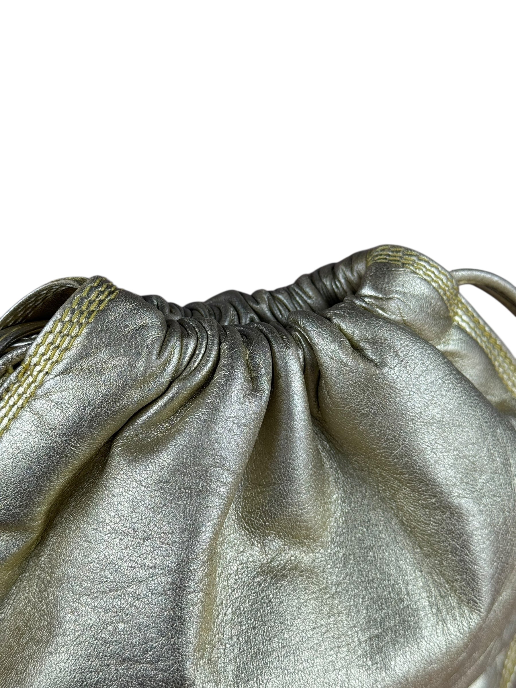 Loewe Gold Leather Anagram Shoulder Bag