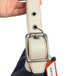 Coach Leather Shoulder Bag Navy/White