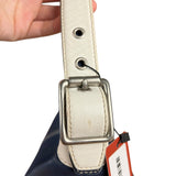 Coach Leather Shoulder Bag Navy/White