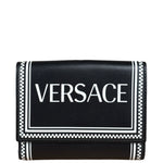 Versace Vintage Black/White Leather Logo Wallet