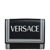 Versace Vintage Black/White Leather Logo Wallet