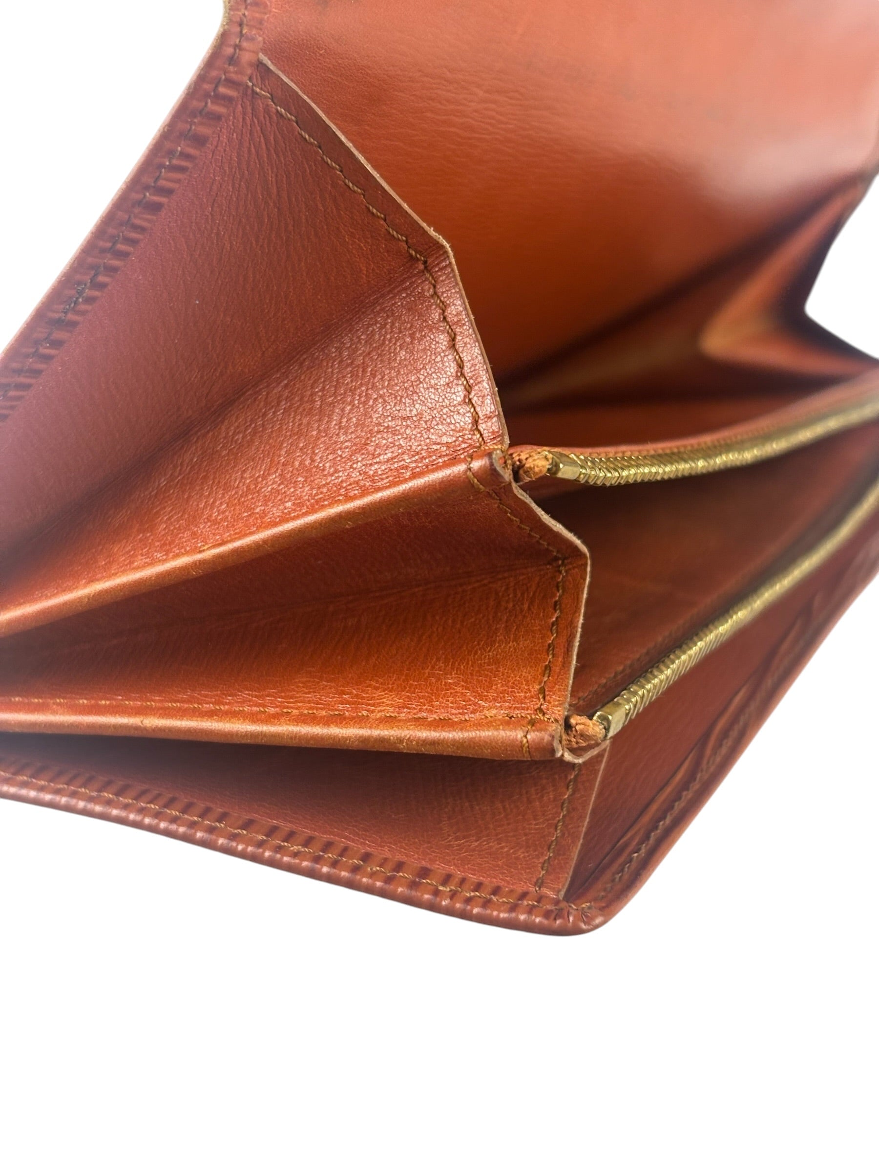 Louis Vuitton Orange Epi Leather Sarah Long Flap Wallet