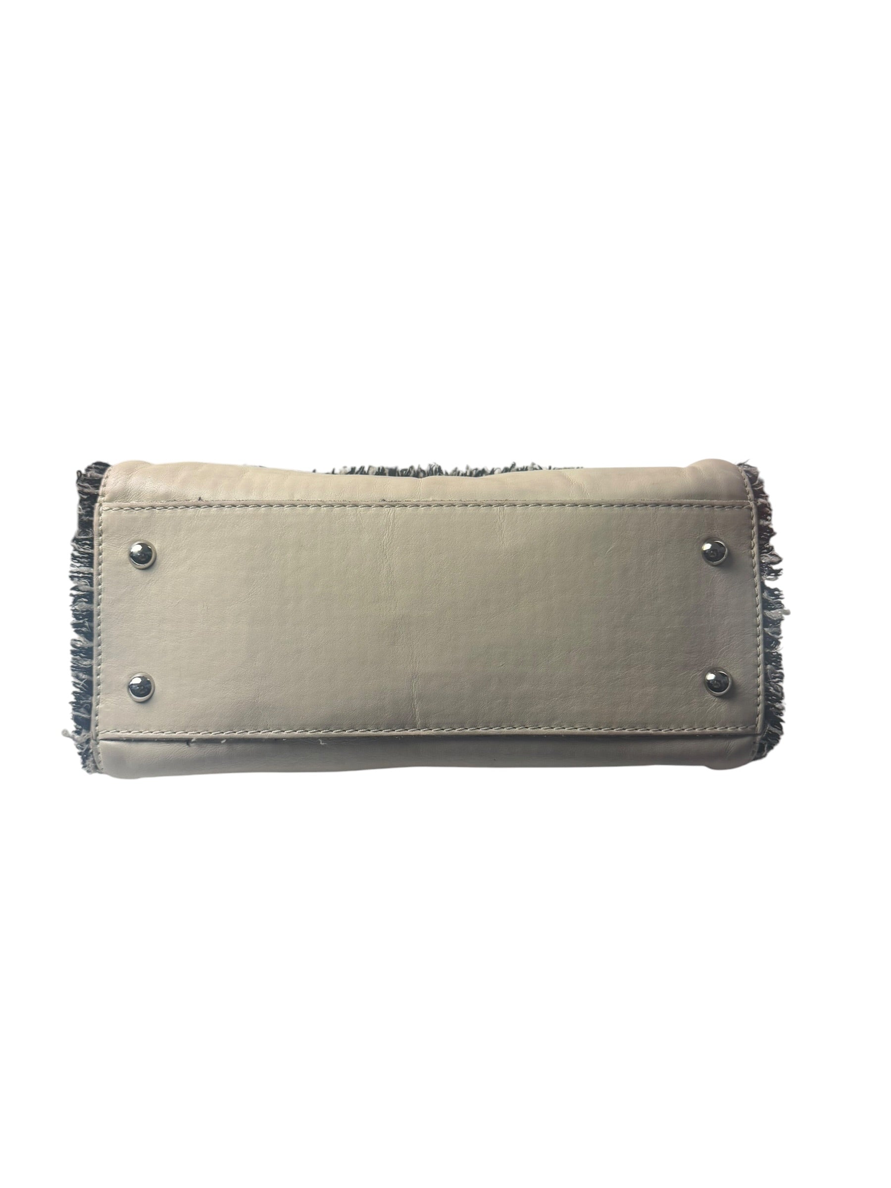 Chanel Cream Lambskin Funny Tweed Flap Bag 2009