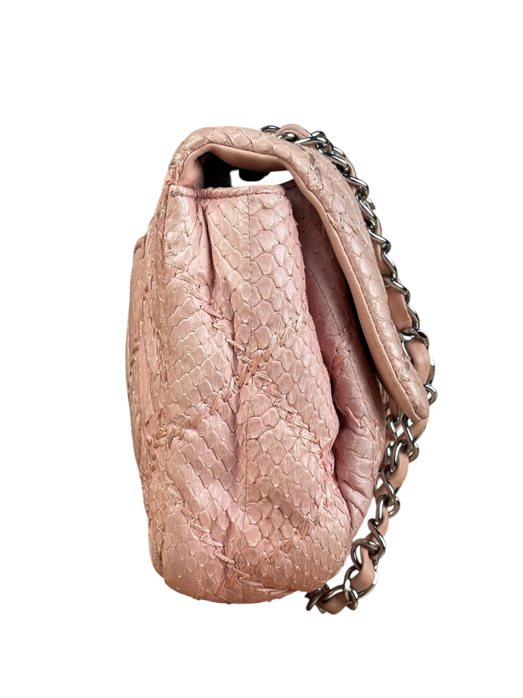 Chanel Pink Leather Small Unlimited Stitch Flap Shoulder Bag 1999