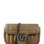 Gucci GG Marmont Matelasse Leather Mini Crossbody Bag Beige