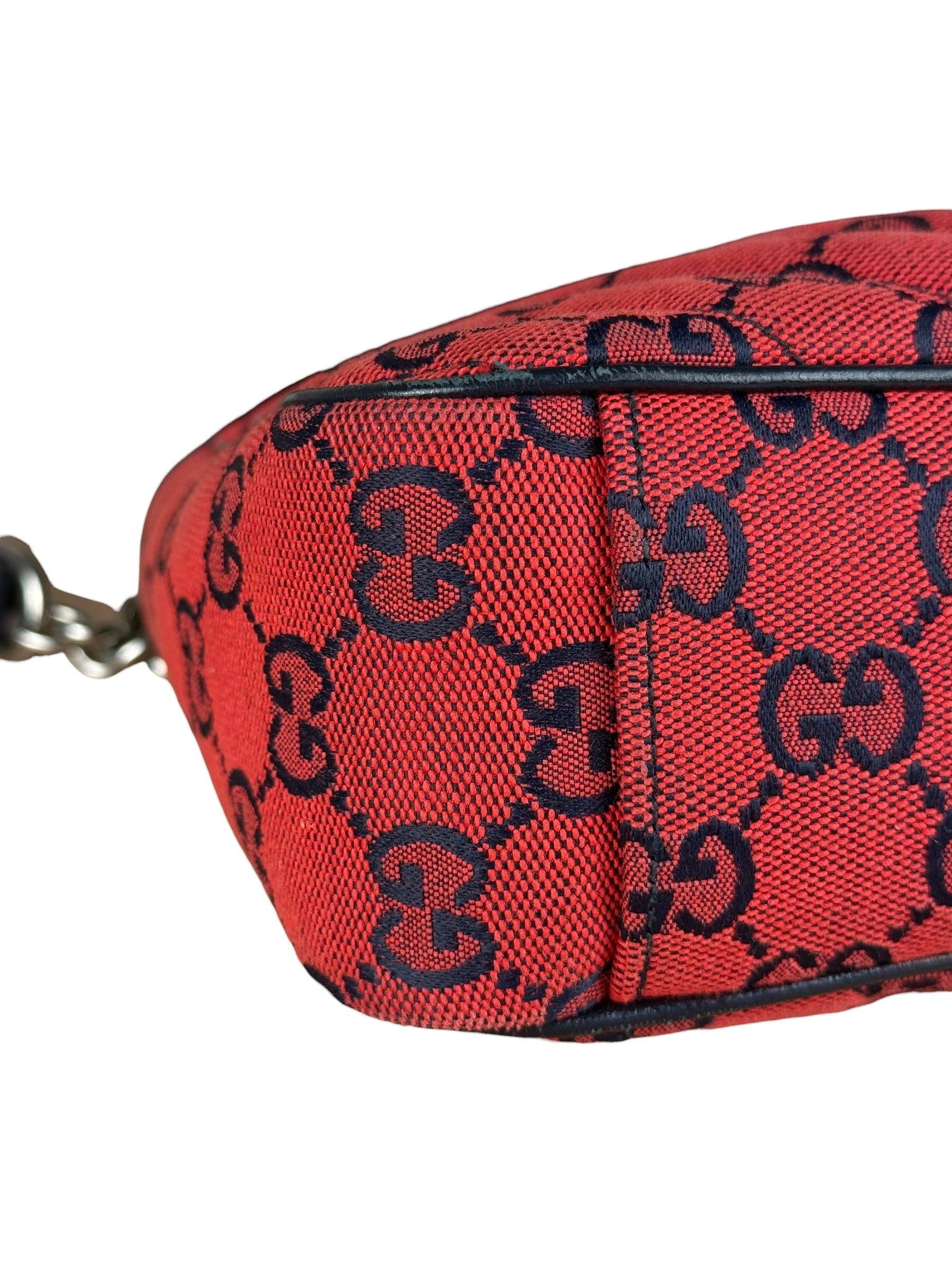 Gucci GG Red Marmont Flap Chain Shoulder Bag