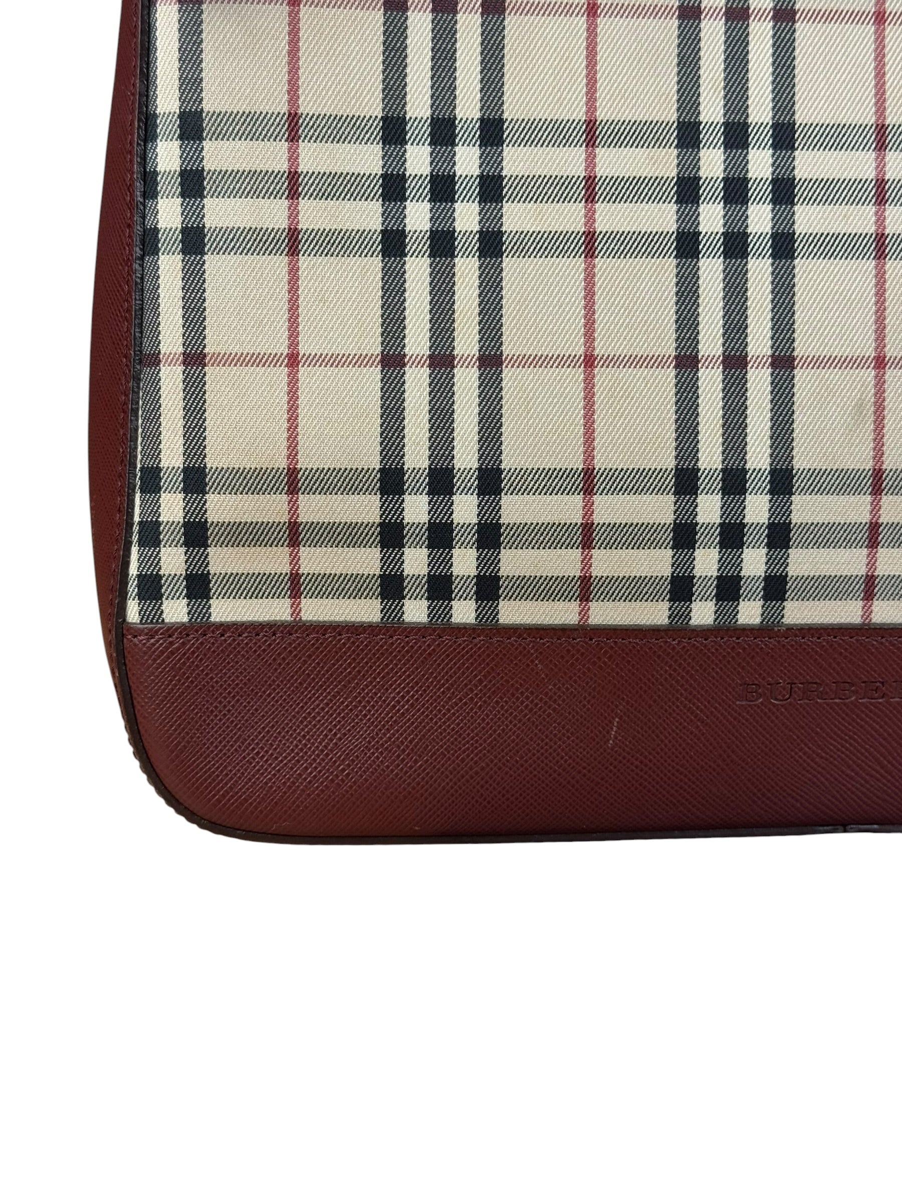 Burberry Vintage House Check Canvas/Leather Shoulder Bag