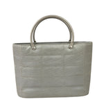 Chanel Silver Nylon Quilted Vintage Mini Chocolate Bar Tote 1997