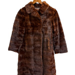Vintage Chocolate Brown Mid Length Fur Coat
