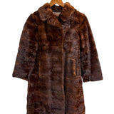 Vintage Chocolate Brown Mid Length Fur Coat