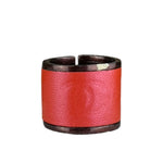 Chanel Paris Red Leather Wrap Ring