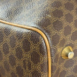 Celine Vintage Brown Coated Macadam Boston Handbag