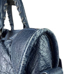 Balenciaga Navy Lambskin Moto Work Two-Way Bag