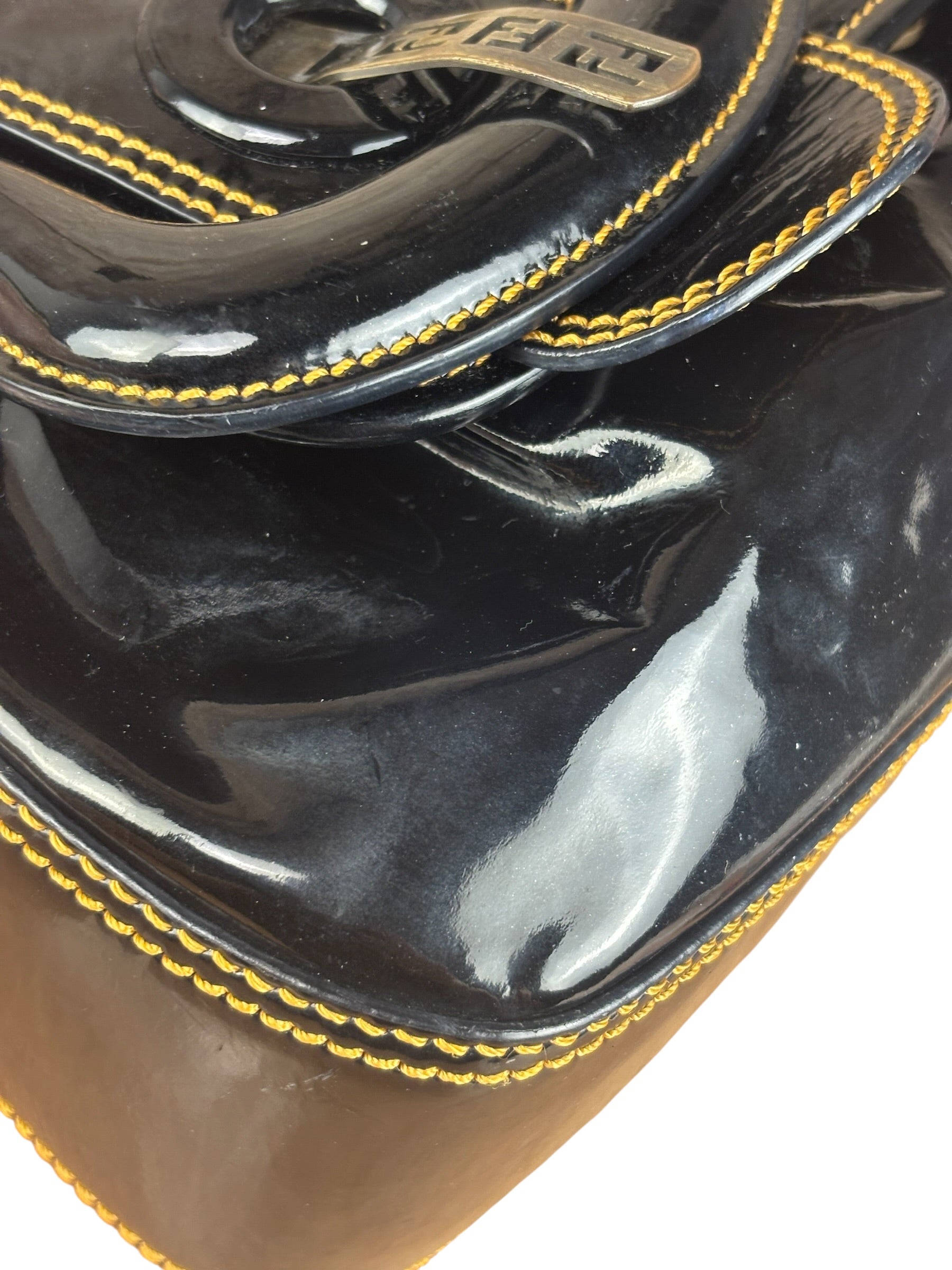 Fendi Black Patent Leather Shoulder Bag B