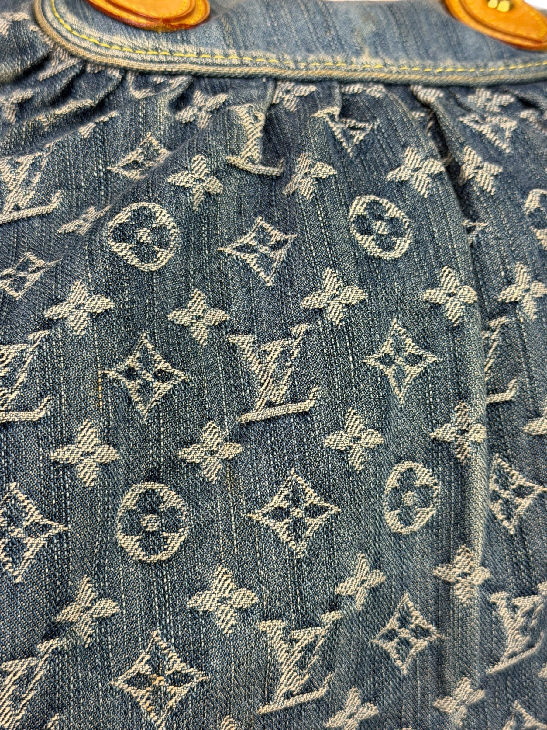 Louis Vuitton Denim/Leather Trim Monogram Neo Cabby Handbag