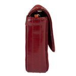 Chanel Dark Red East West Chocolate Bar Patent Trim Handbag 2002-03