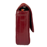 Chanel Dark Red East West Chocolate Bar Patent Trim Handbag 2002-03