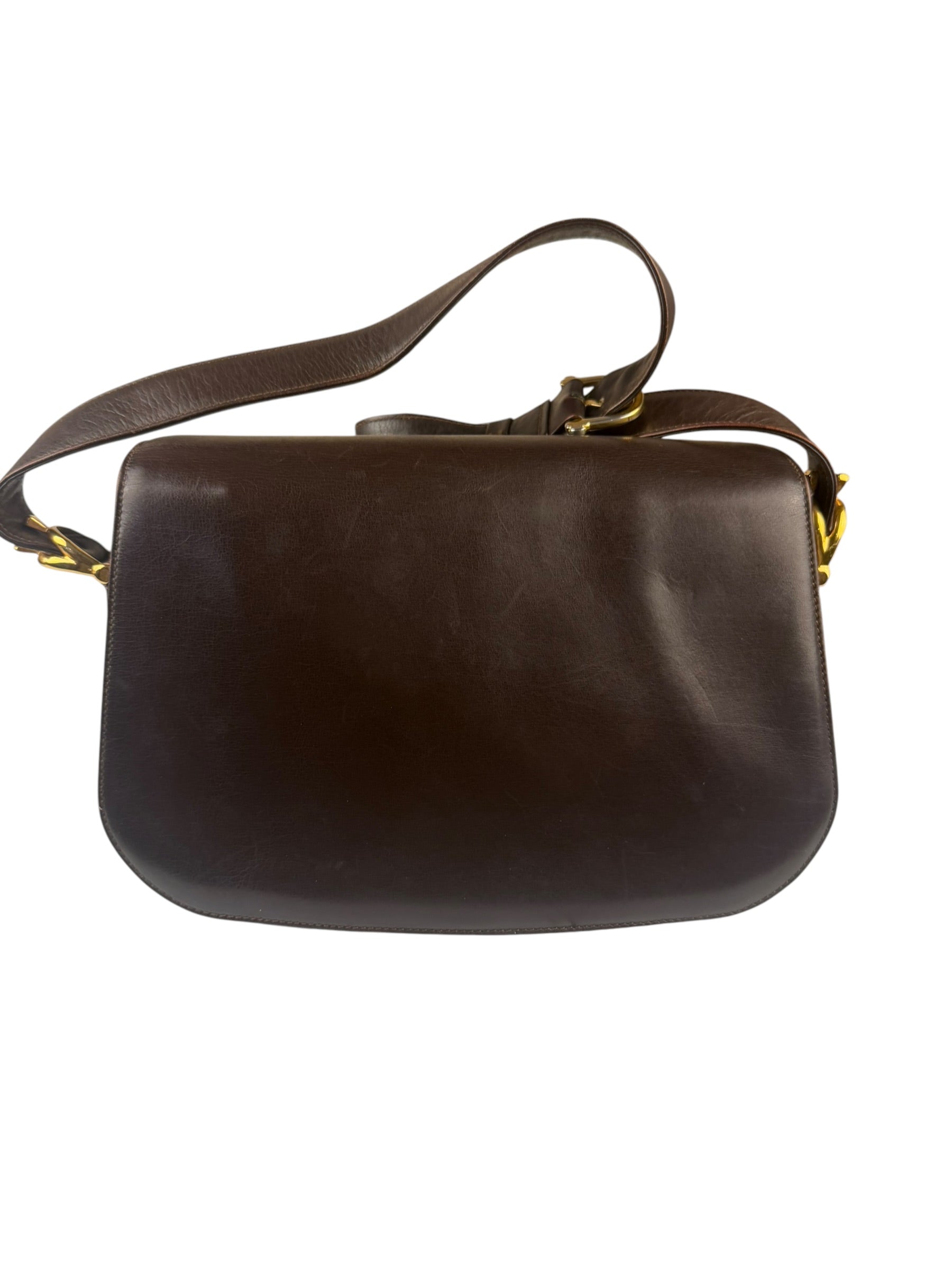 Celine Horse Carriage Dark Brown Leather Shoulder Bag