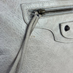 Balenciaga Grey Lambskin Day Moto Hobo Bag