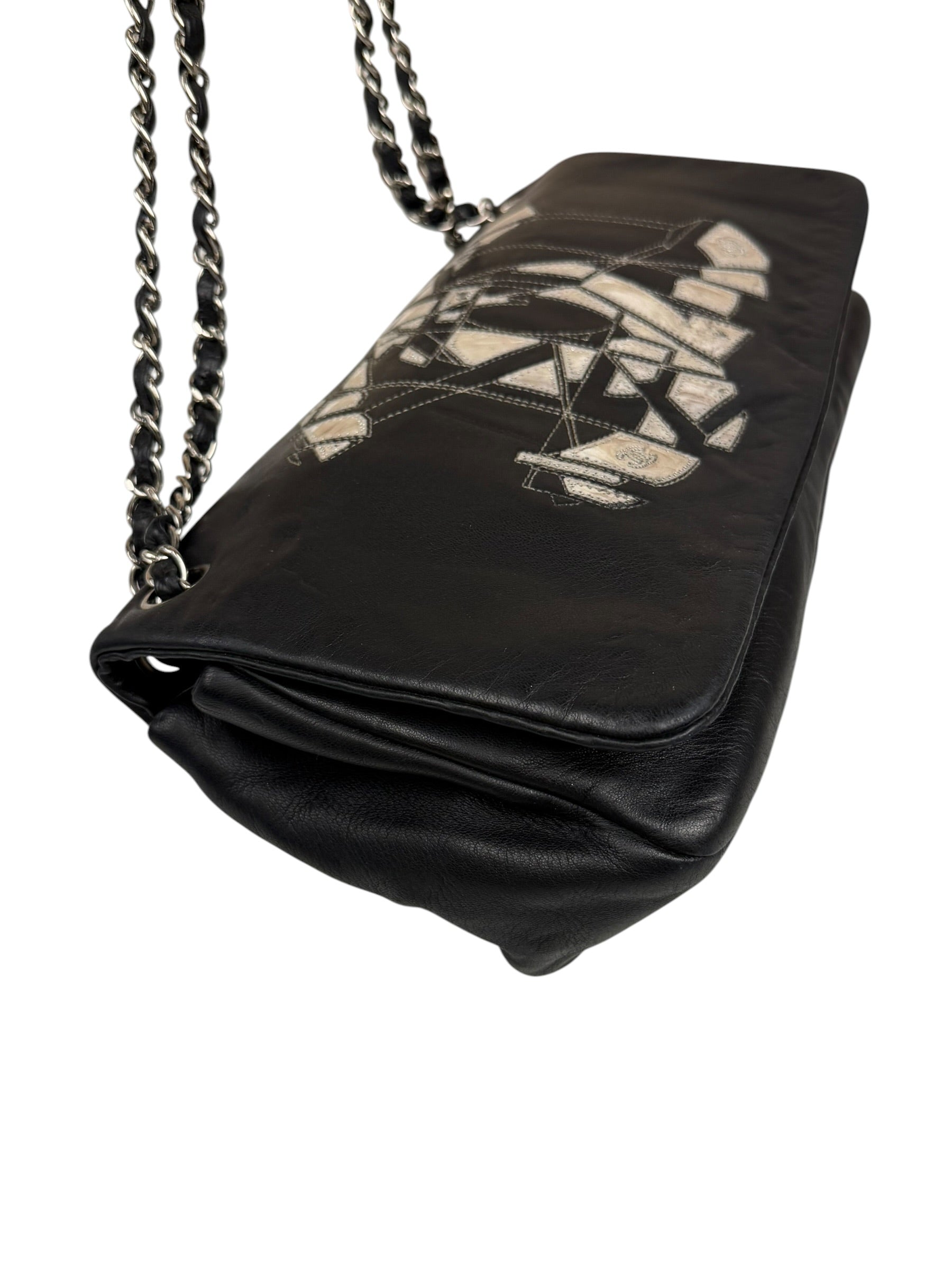 Chanel Black Leather CC Mirrored Mosaic Flap Bag 2008