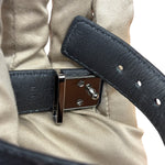 Louis Vuitton Black Leather Canvas Monogram Eclipse Slim Bracelet