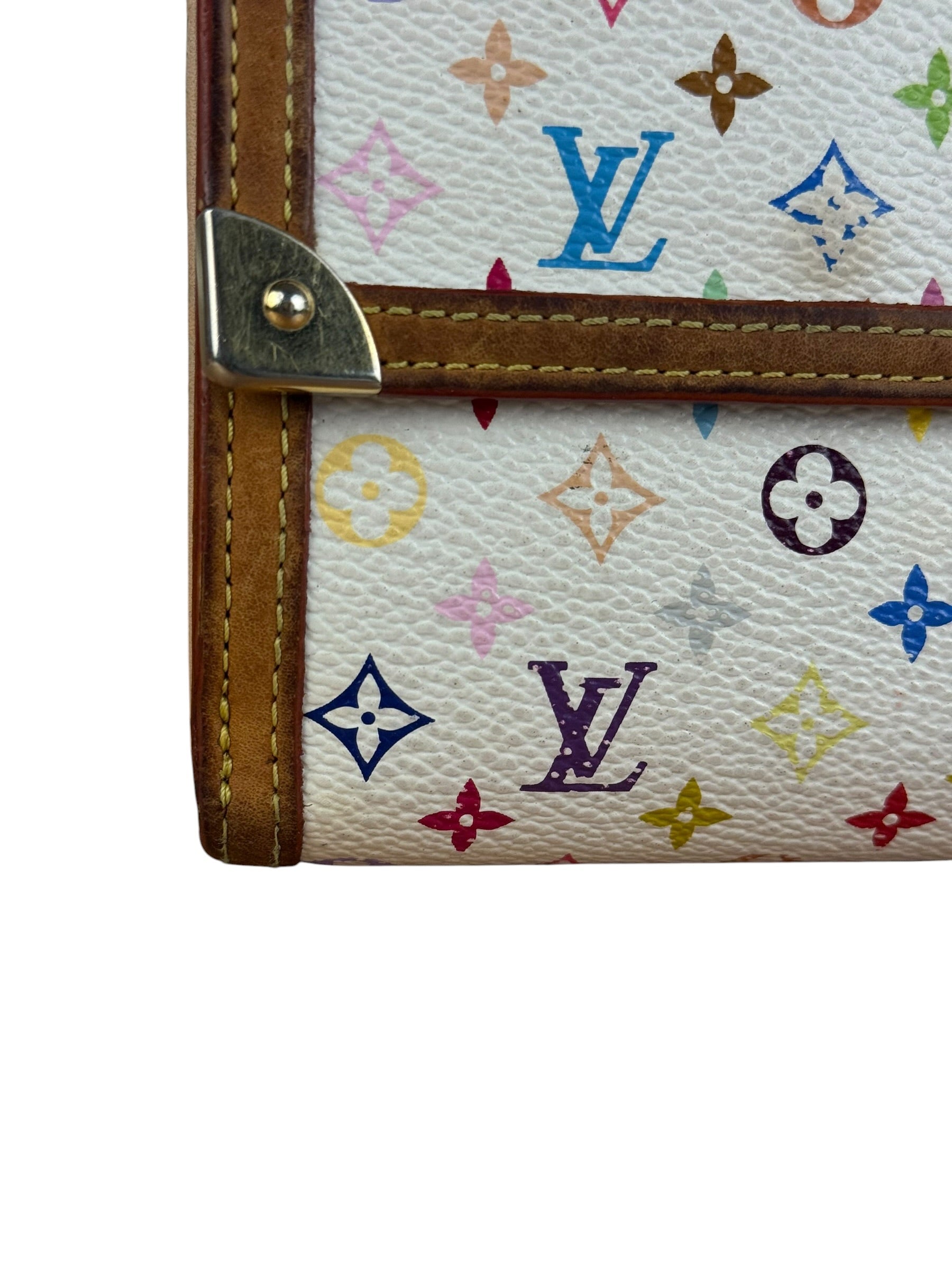 Louis Vuitton White Murakami Compact Wallet