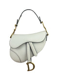 Christian Dior White Leather Saddle Handbag