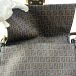 Fendi Brown Leather Zucca Mamma Baguette