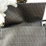 Fendi Brown Leather Zucca Mamma Baguette