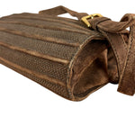 Loewe Vintage Striped Brown Suede Crossbody