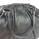 Prada Shiny Black Cervo Pleated Shoulder Bag