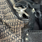 Chloe Black Tweed Leather Paddington Shoulder Bag