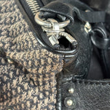 Chloe Black Tweed Leather Paddington Shoulder Bag