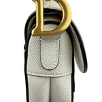 Christian Dior White Leather Saddle Hand Bag