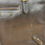 Balenciaga Black Leather papier A4 Tote Bag