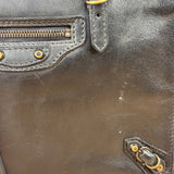 Balenciaga Black Leather papier A4 Tote Bag