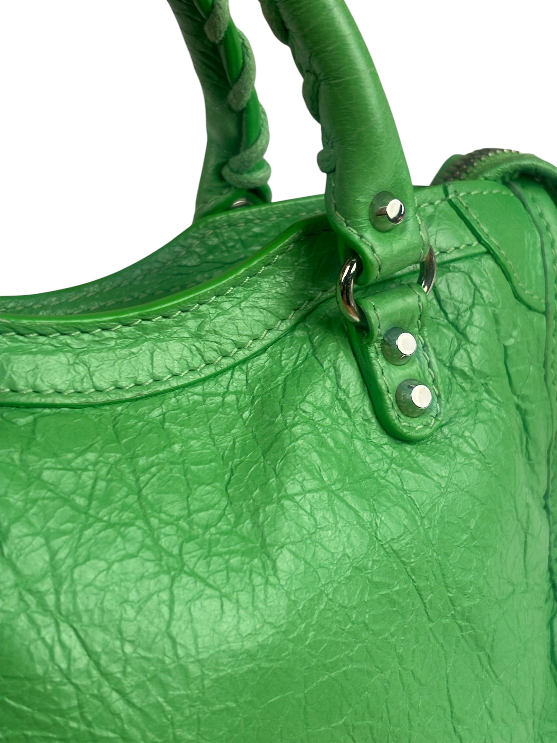 Balenciaga Green Leather Small Le City Two-Way Bag