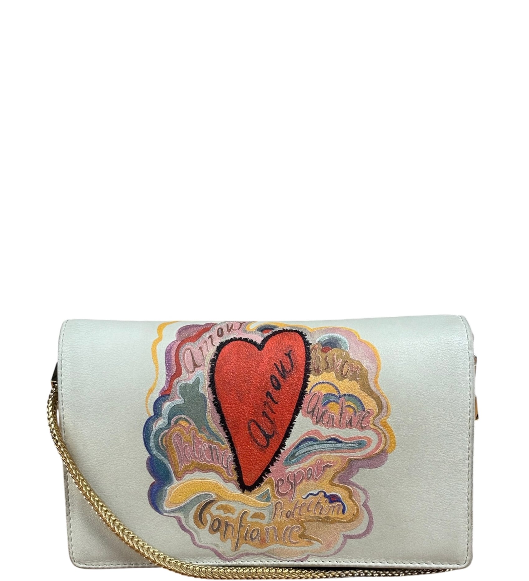 Christian Dior White Leather Amour Chain Wallet Replacement Chain
