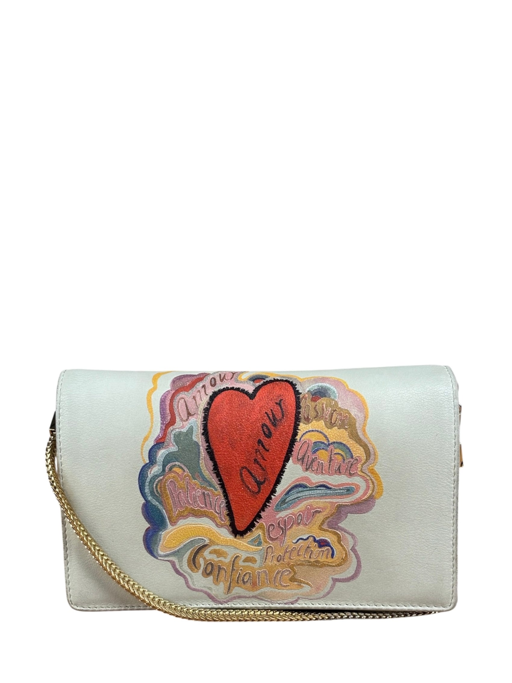Christian Dior White Leather Amour Chain Wallet Replacement Chain