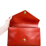 Chanel Chevron Quilted Envelope Clutch