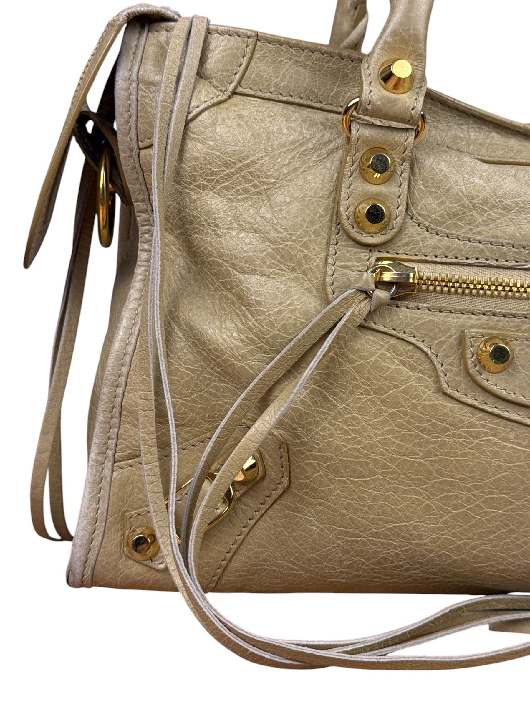 Balenciaga Beige Leather Le City Small Two-Way Bag