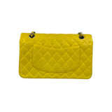 Chanel Yellow Quilted Lambskin Double Flap Bag 2009