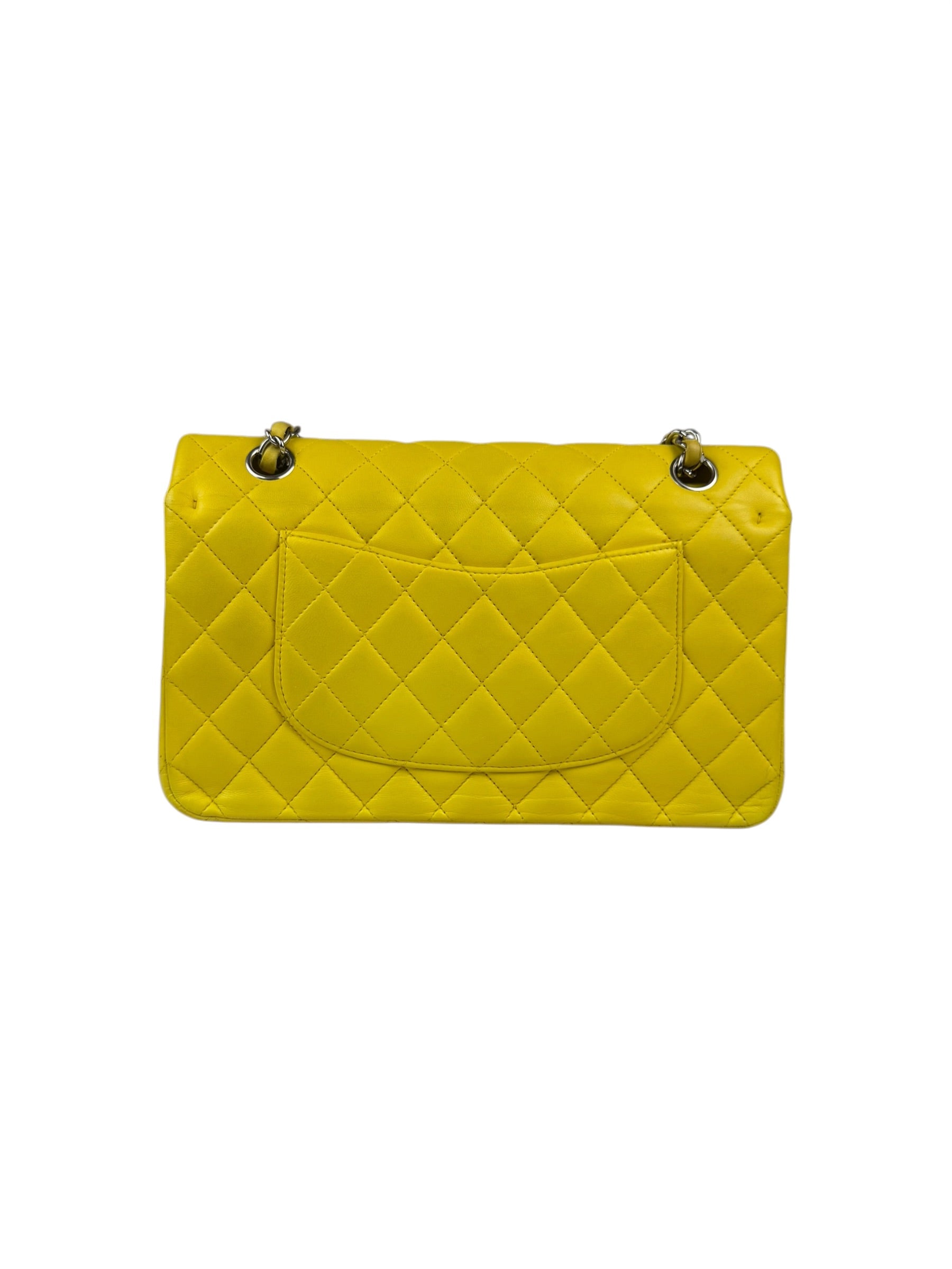 Chanel Yellow Quilted Lambskin Double Flap Bag 2009