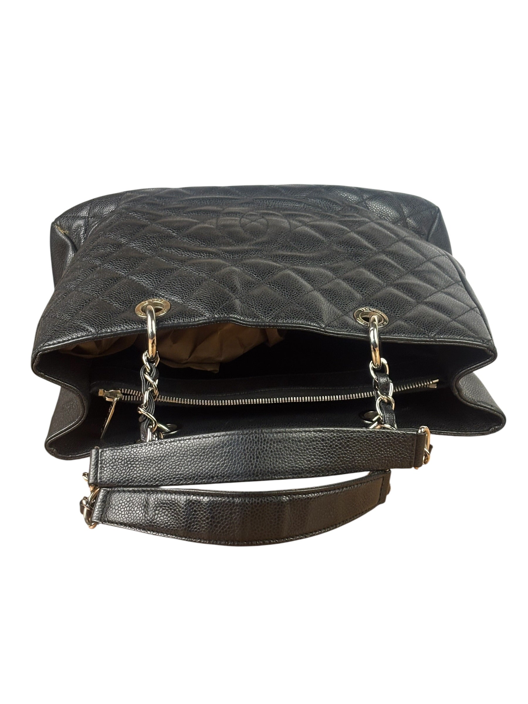 Chanel Black Caviar Quilted Large Shopping Tote 2012