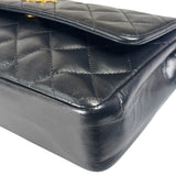 Chanel Black Quilted Leather Flap Bag 1989
