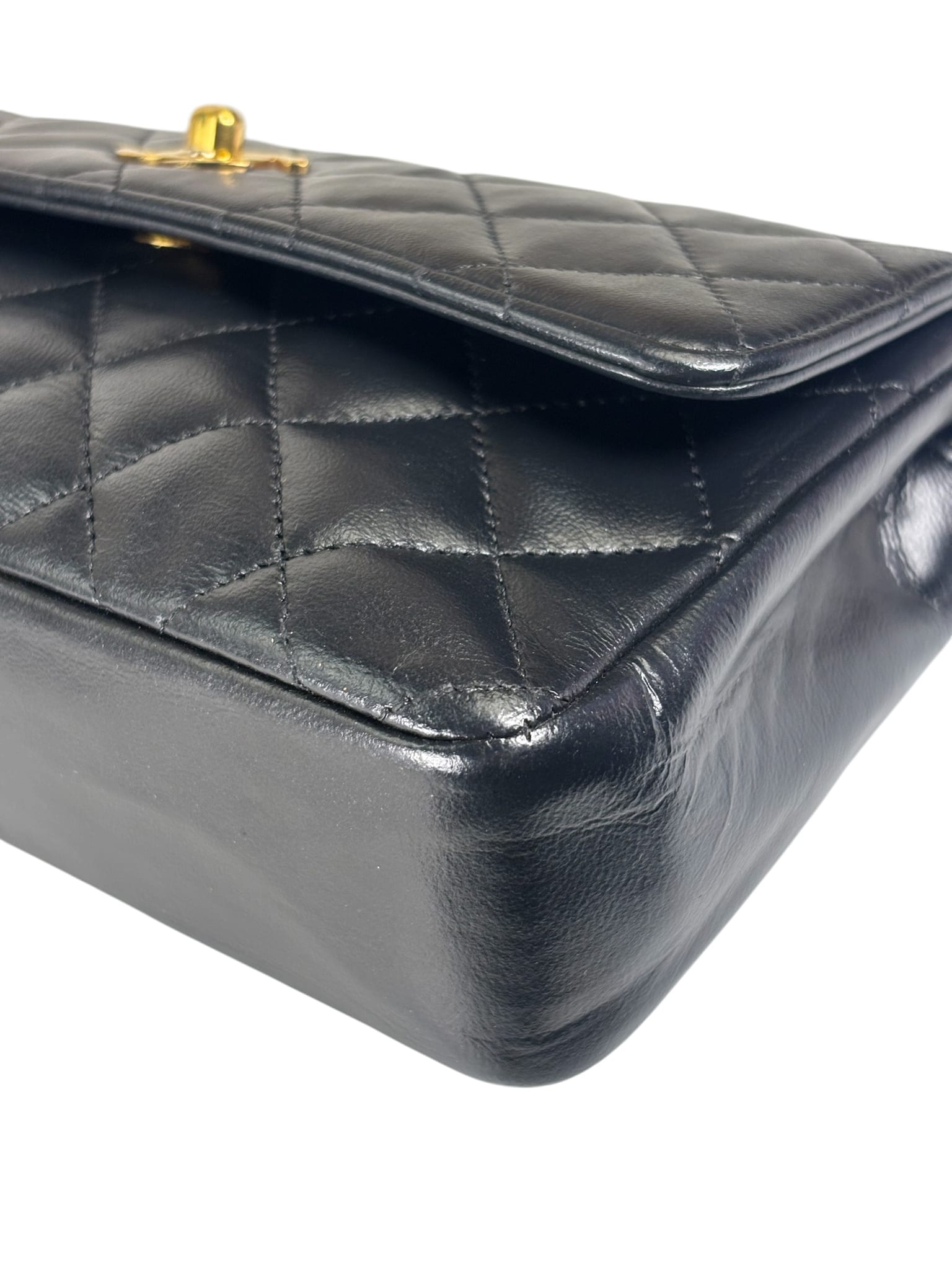 Chanel Black Quilted Leather Flap Bag 1989