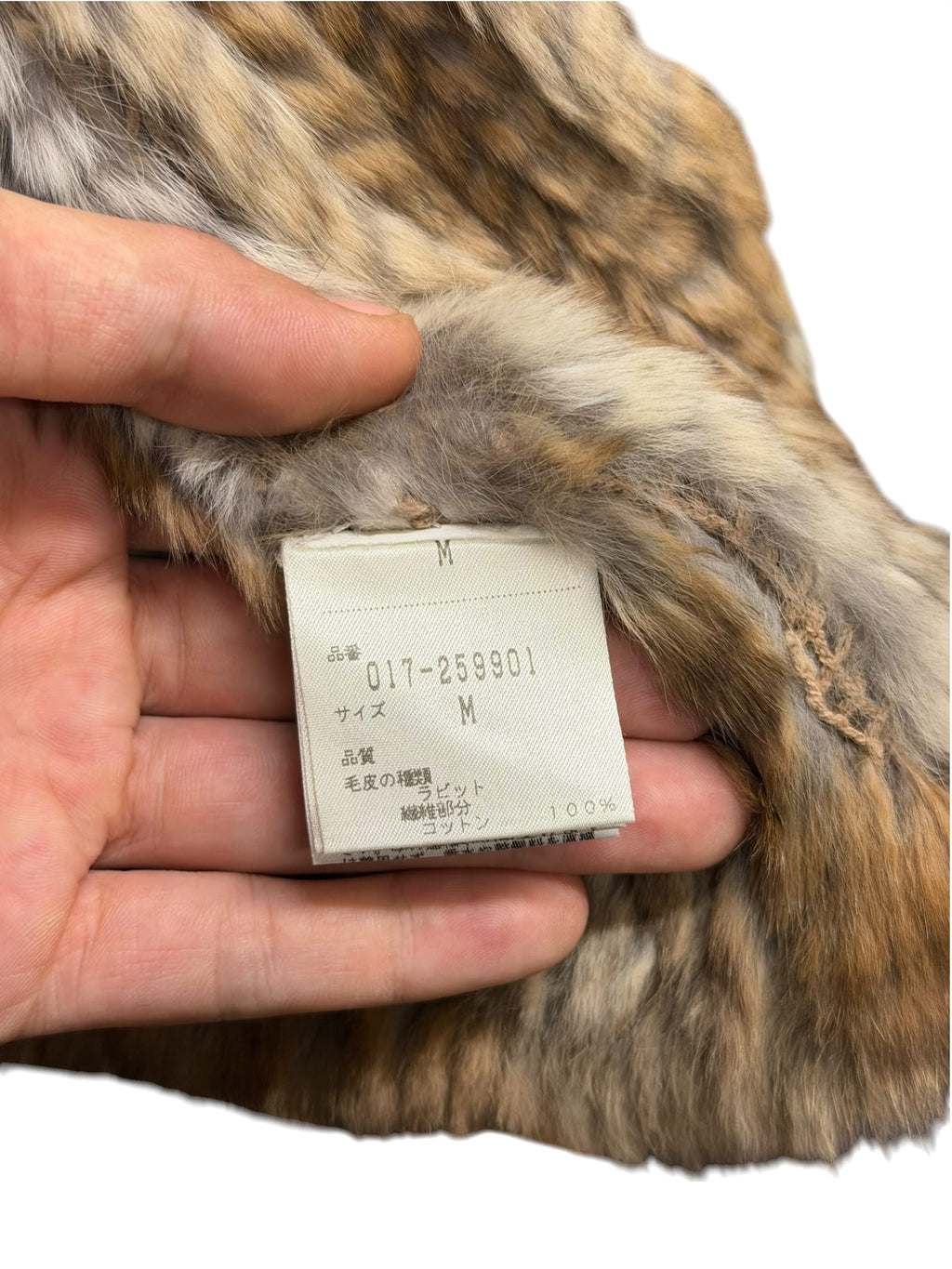 Vintage Natural Beauty Basic Mixed Woven Rabbit Fur Coat